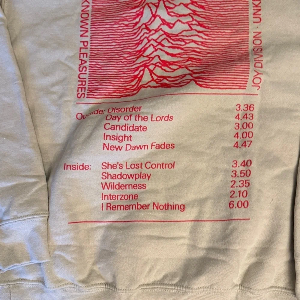 NWT Joy Division Color bars, Graphic Hoodie - beige size small